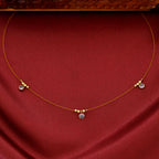 Tri Glossy Stone String Neckpiece