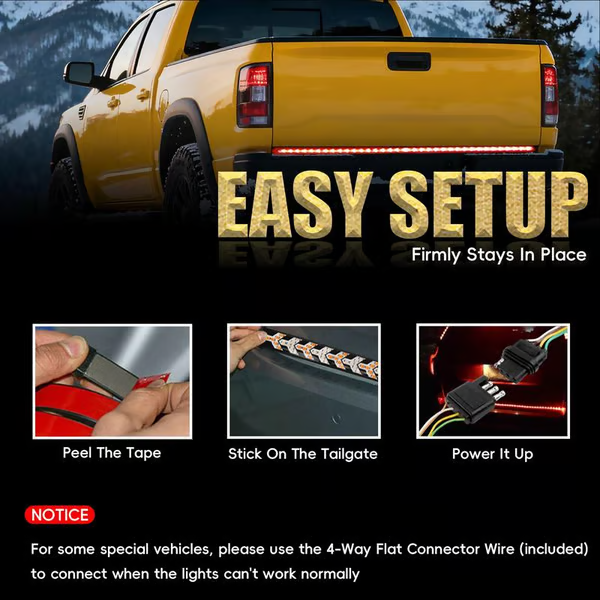 🔥40-60-Inch LED Tailgate Light Bar Strip